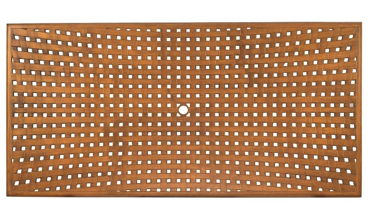 Woodard Aluminum Thatch Top 45" Rectangular Umbrella Dining Table 2 Woodard Aluminum Thatch Top 45" Rectangular Umbrella Dining Table - Image 2