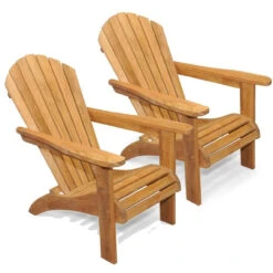 Regal Teak Adirondack Chairs - Set Of 2