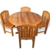 Regal Teak 4 Seat Dining Set With 4 Arch Top Side Chairs & 48" Round Table