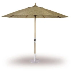 Three Birds 11 Ft Teak Umbrella With Crank Lift