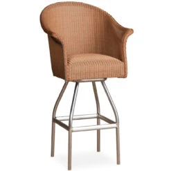 Lloyd Flanders Loom All Seasons Padded Seat Swivel Bar Stool