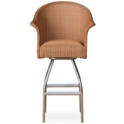 Lloyd Flanders Loom All Seasons Padded Seat Swivel Bar Stool -Patio Furniture Store 124309 edited 47580.1699992476