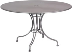 Woodard Constantine 4 Seat Wrought Iron Dining Set -Patio Furniture Store 13L4RU48 dining table solid top 48 round edited 93950.1668549093