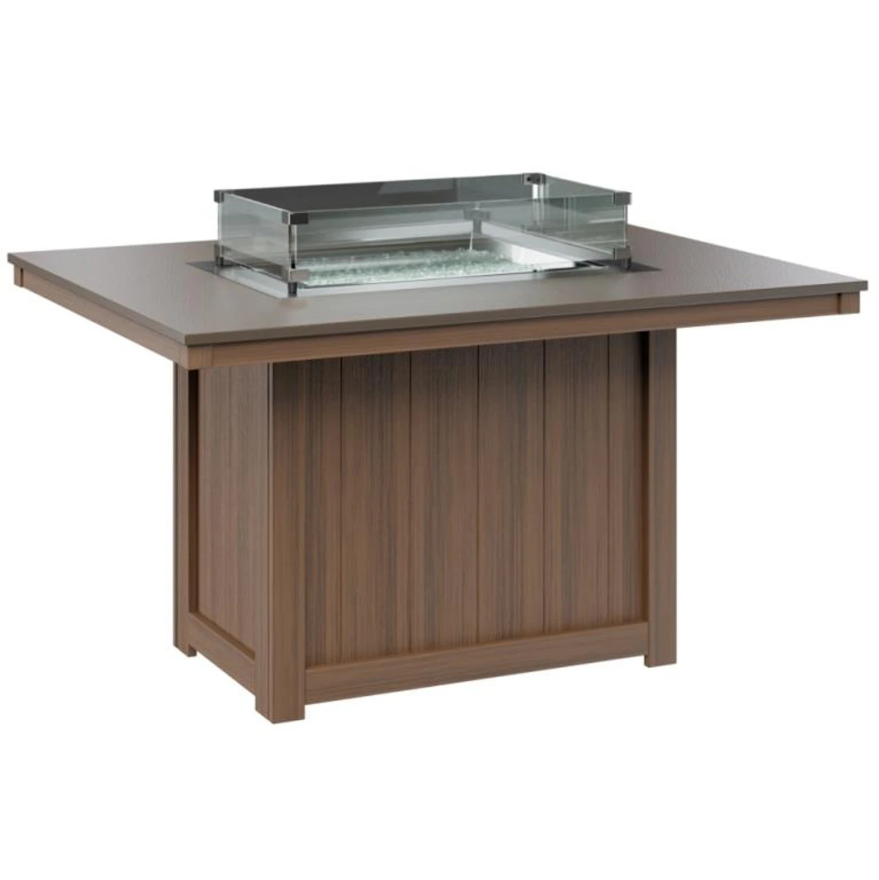 Berlin Gardens Resin Donoma 42" X 54" Rectangular Dining Height Fire Table With Hammered Top 2 Berlin Gardens Resin Donoma 42" X 54" Rectangular Dining Height Fire Table With Hammered Top - Image 2