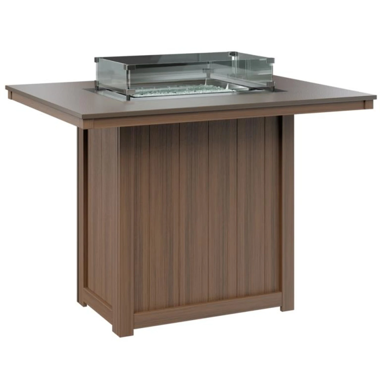 Berlin Gardens Resin Donoma 42" X 54" Rectangular Bar Height Fire Table With Hammered Top 2 Berlin Gardens Resin Donoma 42" X 54" Rectangular Bar Height Fire Table With Hammered Top - Image 2