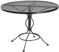 Woodard Briarwood High Back Coil Spring 4 Seat Dining Set -Patio Furniture Store 190137 dining table mesh top setup 48 92630.1669226062