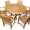 Regal TeakSeat Dining Set With 6 Arm Chairs & 60" Round Table