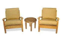 Regal Teak Deep Seating Pair Of Club Chairs & Side Set