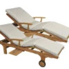 Regal Teak Sun Lounger Chairs & Cushions - Set Of 2