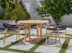 HiTeak Cambria 5-Piece Round Table Dining Set -Patio Furniture Store 20 877 Hiteak 2022 Lifestyle8957 65163.1678988509