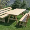 27" Wide Classic Family Cedar Picnic Table Set With Backed Benches - Kit