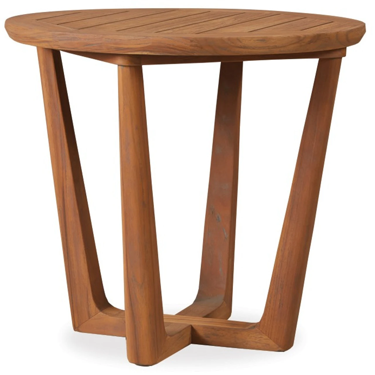 Lloyd Flanders TeakSled Base 24" Round End Table 1 Lloyd Flanders TeakSled Base 24" Round End Table