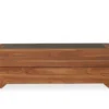 Lloyd Flanders Teak 54" Rectangular Cocktail Table With Faux Concrete Top