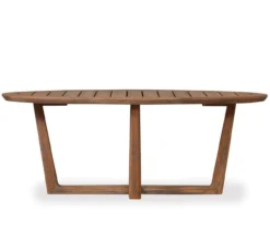 Lloyd Flanders Teak 48" Sled Base Oval Cocktail Table -Patio Furniture Store 286344 edited 70243.1674514119