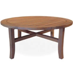 Lloyd Flanders Teak 40" Round Cocktail Table