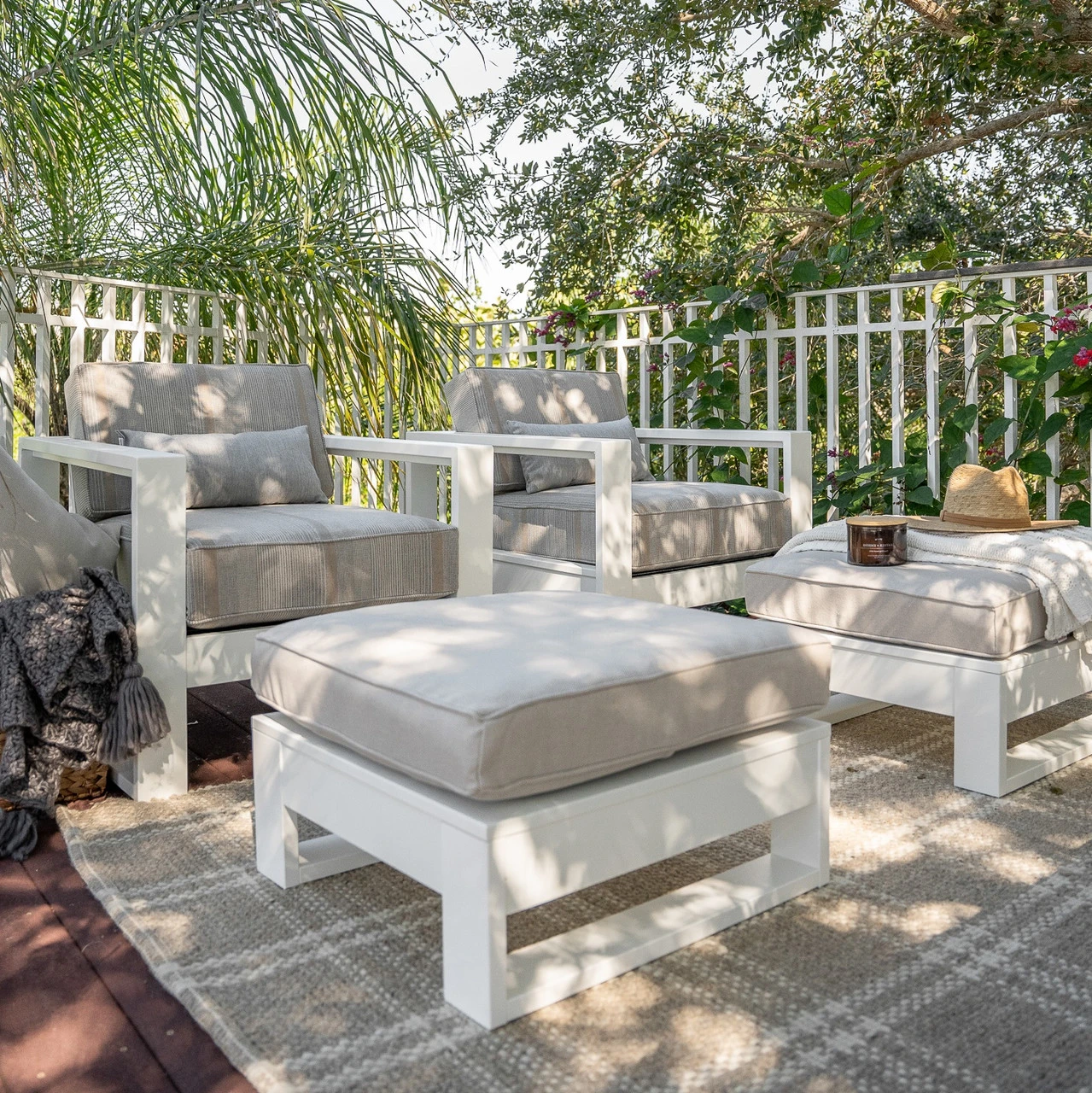 Berlin Gardens Resin Nordic Deep Seating Chair & Ottoman Set 2 Berlin Gardens Resin Nordic Deep Seating Chair & Ottoman Set - Image 2