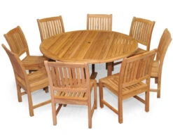 Regal TeakSeat Dining Set With 8 Side Chairs & 60" Round Table