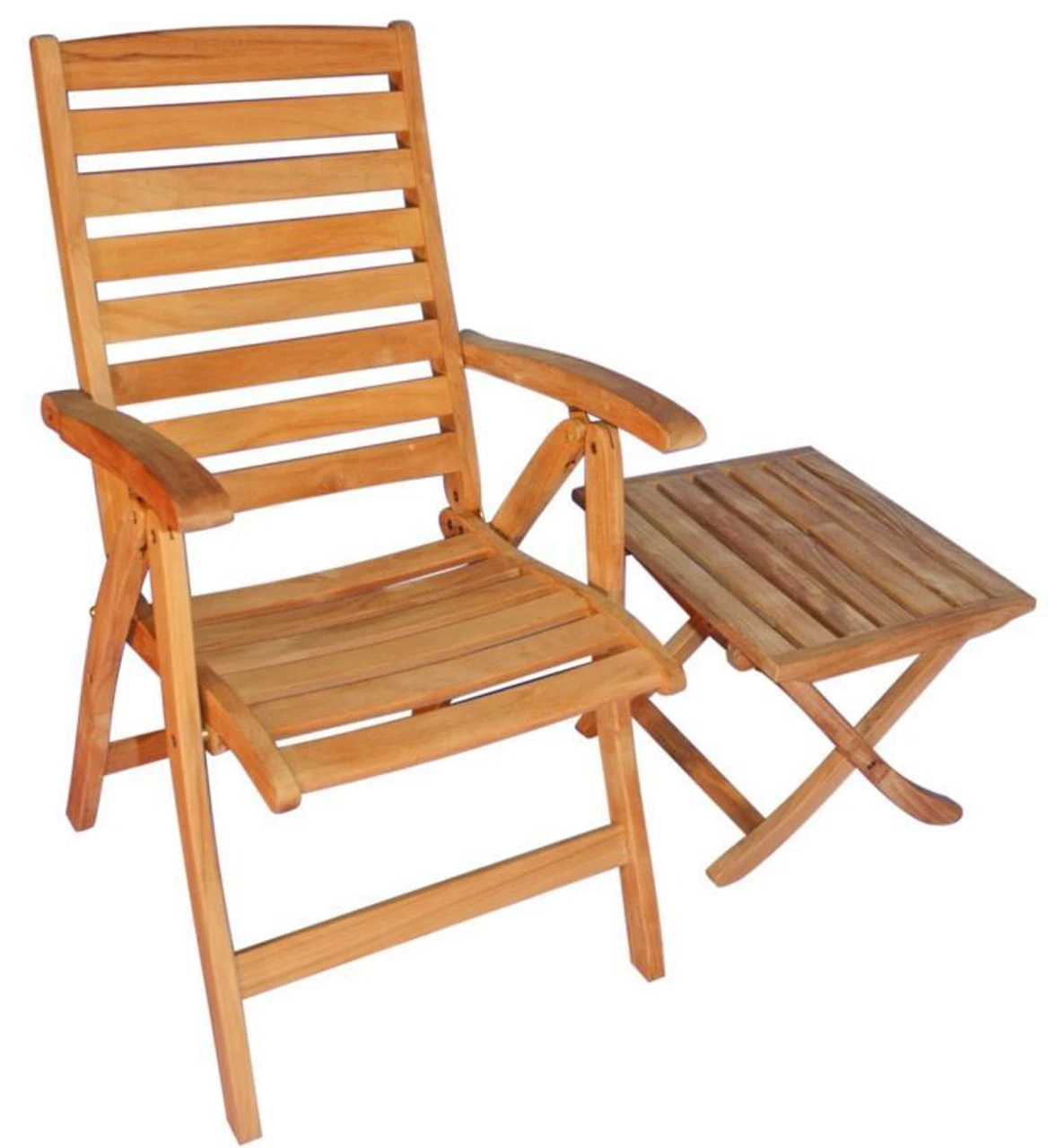 Regal Teak Folding Chair & Side Table - 2 Piece Set 1 Regal Teak Folding Chair & Side Table - 2 Piece Set