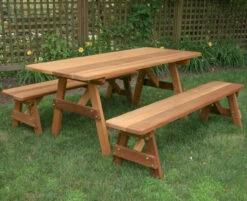 32" Wide Classic Family Cedar Picnic Table Set - Kit