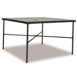 Sunset West Provence 44" Square Umbrella Dining Table With Glass