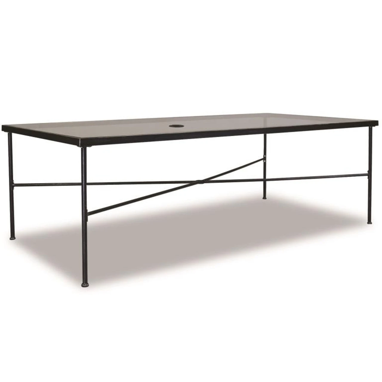 Sunset West Provence 84" Umbrella Dining Table With Glass 2 Sunset West Provence 84" Umbrella Dining Table With Glass - Image 2