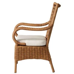 Lloyd Flanders Vinyl Wicker Magnolia Dining Armchair -Patio Furniture Store 331001 side edited 81668.1701197050