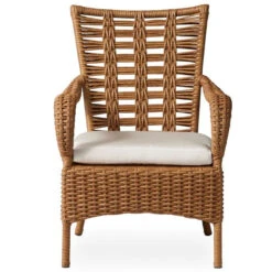 Lloyd Flanders Vinyl Wicker Magnolia Dining Armchair -Patio Furniture Store 331001 str edited 10603.1701197050