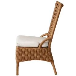 Lloyd Flanders Vinyl Wicker Magnolia Dining Side Chair -Patio Furniture Store 331007 side edited 69303.1701197023