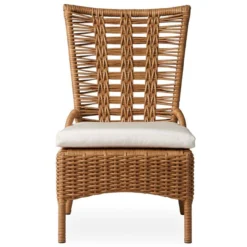 Lloyd Flanders Vinyl Wicker Magnolia Dining Side Chair -Patio Furniture Store 331007 str edited 23118.1701197023