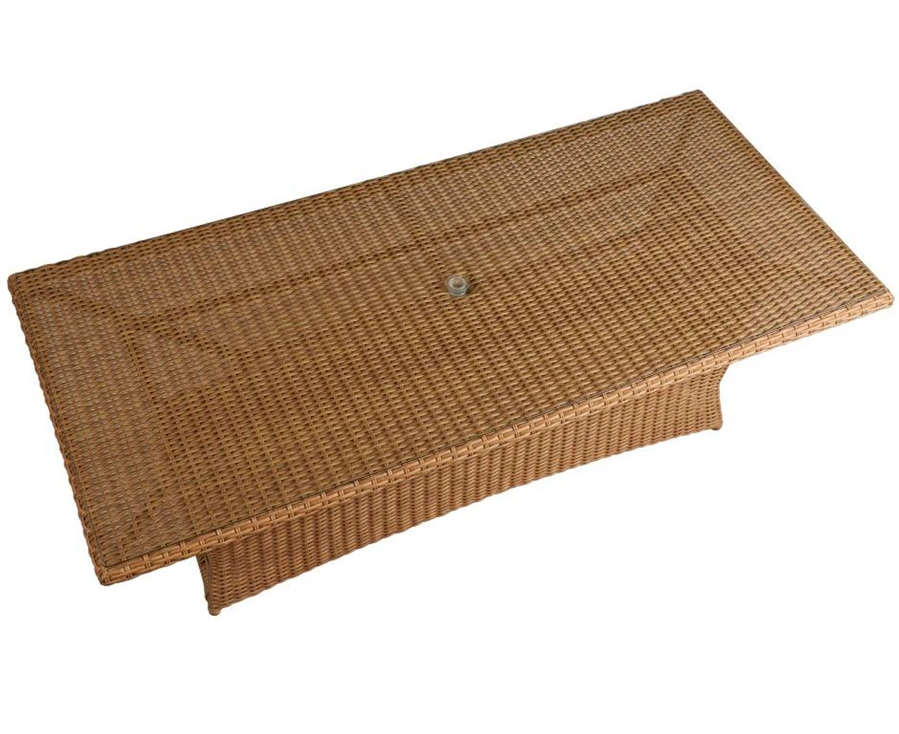 Lloyd Flanders Vinyl Wicker Magnolia 84" Rectangular Umbrella Table 4 Lloyd Flanders Vinyl Wicker Magnolia 84" Rectangular Umbrella Table - Image 4