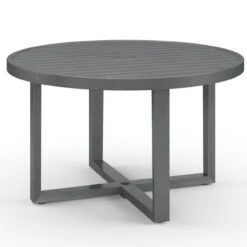 Sunset West Redondo 50" Round Umbrella Dining Table -Patio Furniture Store 3801 RDT50 SILO IMAGE 2 edited 73103.1708460203