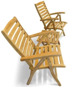 Regal Teak Set Of 2 Folding Chairs & Side Table