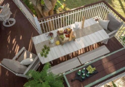 Berlin Gardens Harbor Mayhew 10 Seat Dining Set -Patio Furniture Store 44 x 96 Harbor rectangle table in seashell with harbor 44 inch benches edited 06577.1673400959