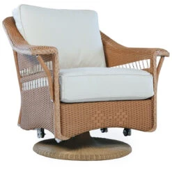 Lloyd Flanders Loom Nantucket Swivel Glider Lounge Chair -Patio Furniture Store 51091 angle edited 97537.1698437196