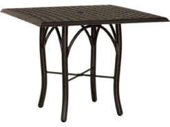 Woodard Aluminum Thatch Top 36" Square Umbrella Bistro Table