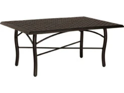 Woodard Aluminum Thatch Top 45" Rectangular Umbrella Dining Table