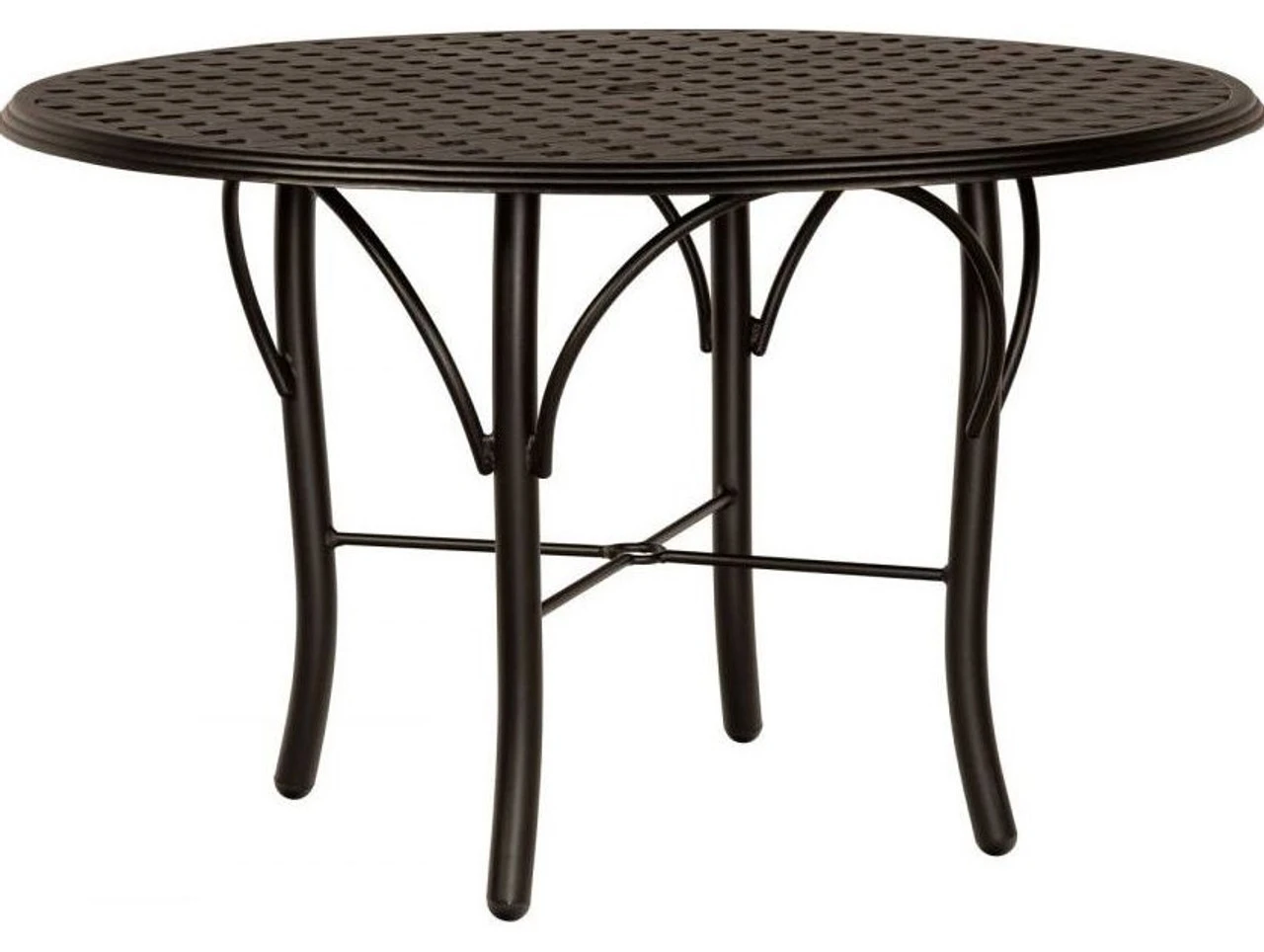 Woodard Aluminum Thatch Top 48" Round Umbrella Dining Table 1 Woodard Aluminum Thatch Top 48" Round Umbrella Dining Table