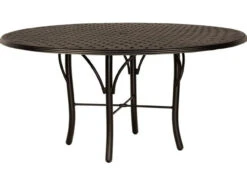Woodard Aluminum Thatch Top 60" Round Umbrella Dining Table