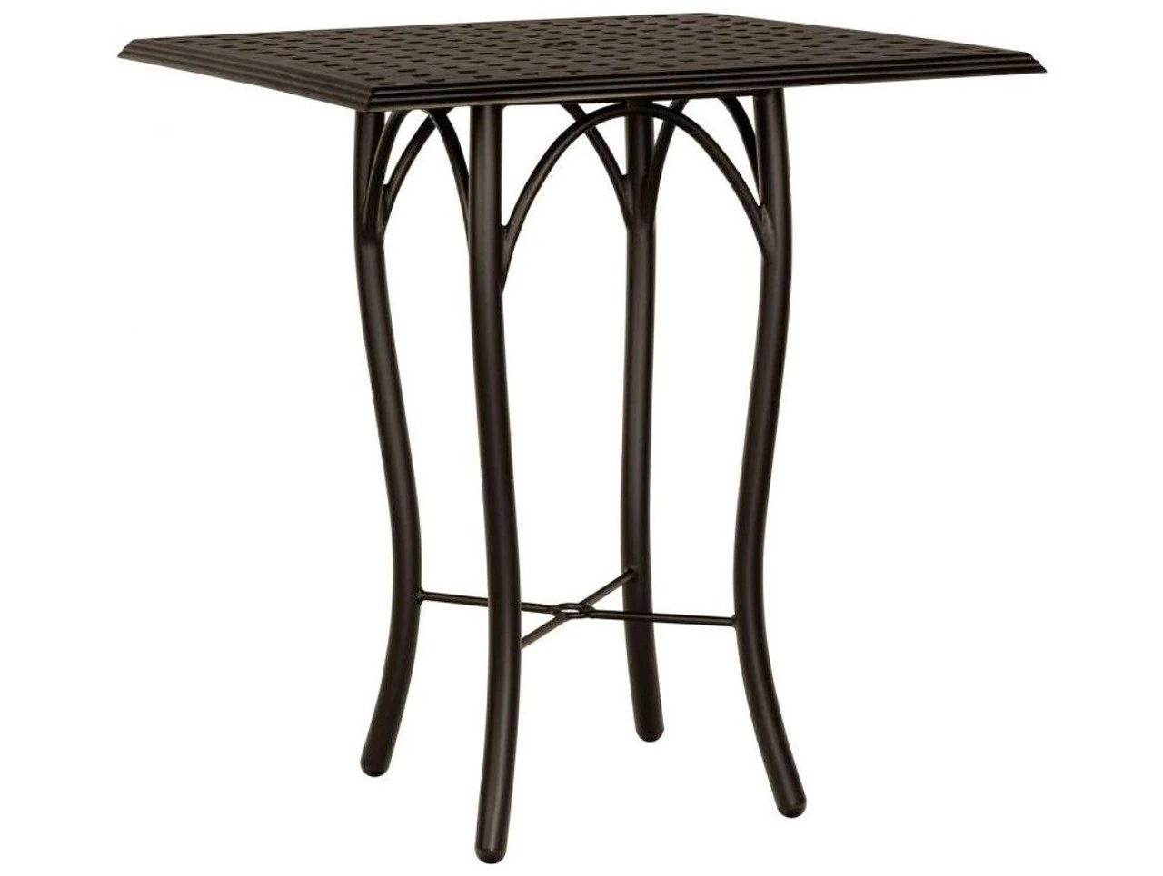 Woodard Aluminum Thatch Top 36" Square Umbrella Bar Table 2 Woodard Aluminum Thatch Top 36" Square Umbrella Bar Table - Image 2