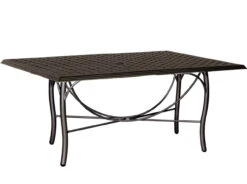 Woodard Aluminum Thatch Top 84" Rectangular Umbrella Dining Table