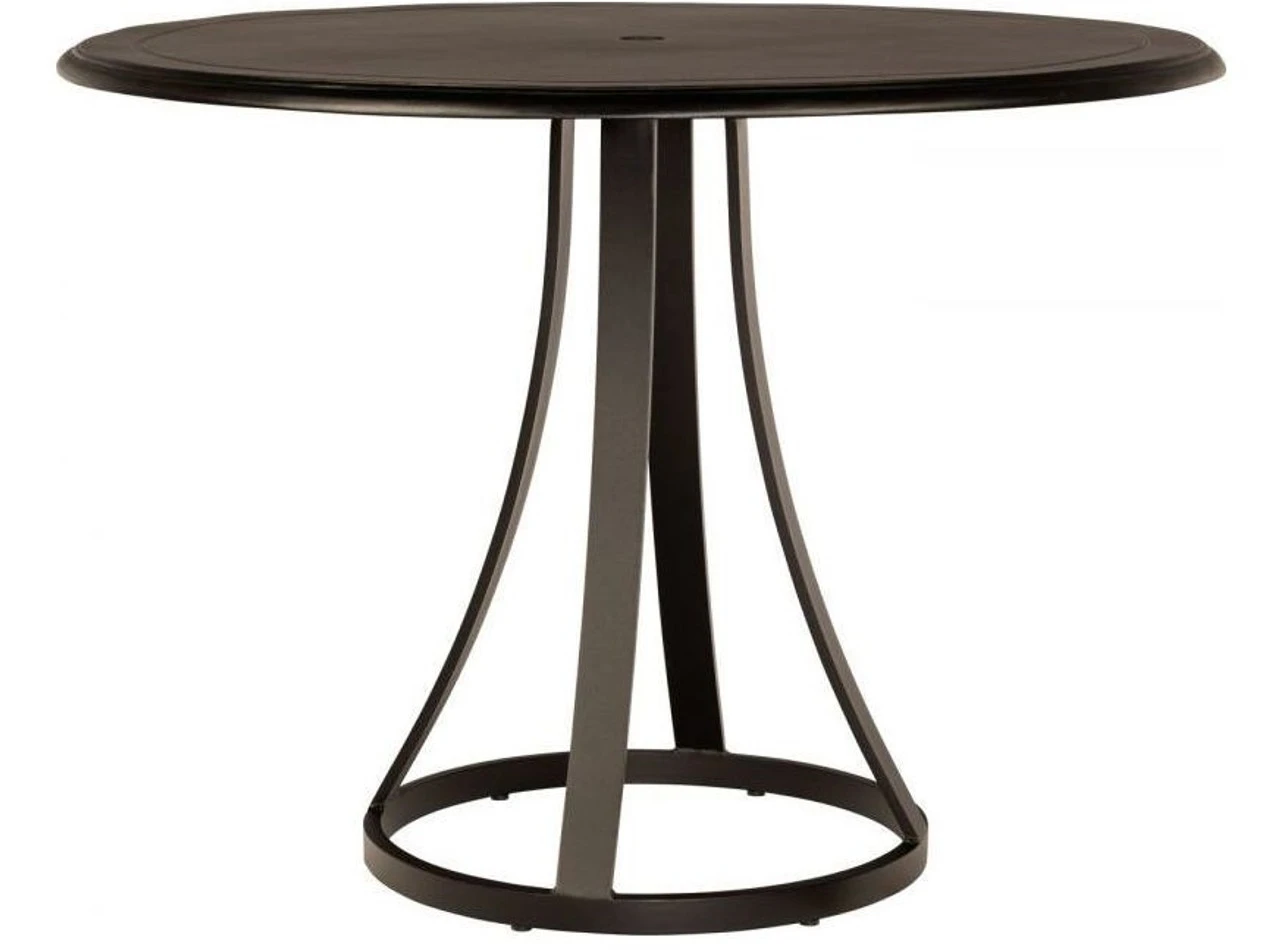 Woodard Aluminum Solid Top 48" Round Umbrella Counter Height Table 1 Woodard Aluminum Solid Top 48" Round Umbrella Counter Height Table