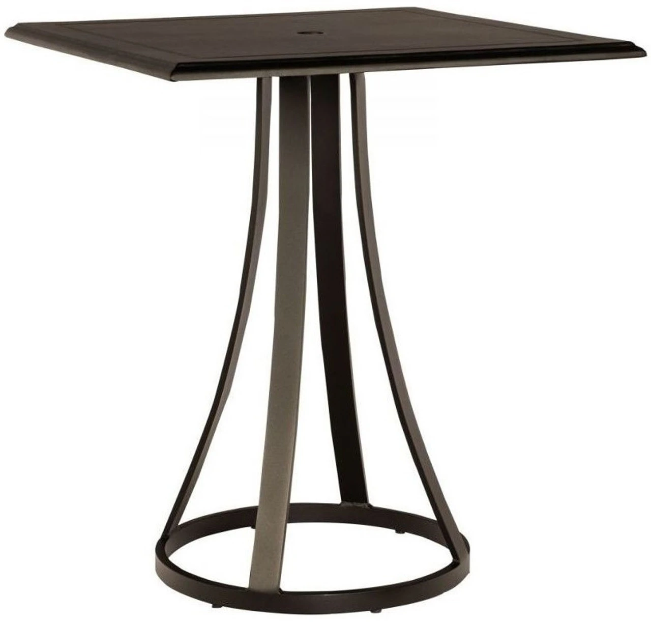 Woodard Aluminum Solid Top 36" Square Umbrella Bar Table 2 Woodard Aluminum Solid Top 36" Square Umbrella Bar Table - Image 2