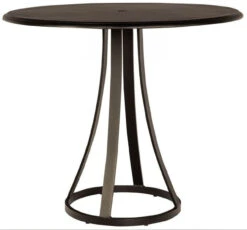 Woodard Aluminum Solid Top 32" Round Umbrella Bar Table