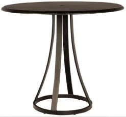 Woodard Aluminum Solid Top 48" Round Umbrella Bar Table