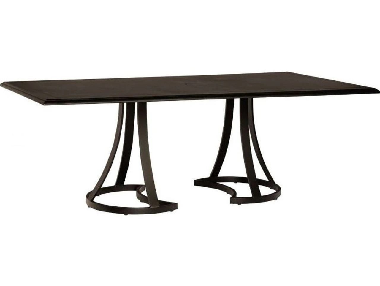 Woodard Aluminum Solid Top 84" Rectangular Umbrella Dining Table 2 Woodard Aluminum Solid Top 84" Rectangular Umbrella Dining Table - Image 2