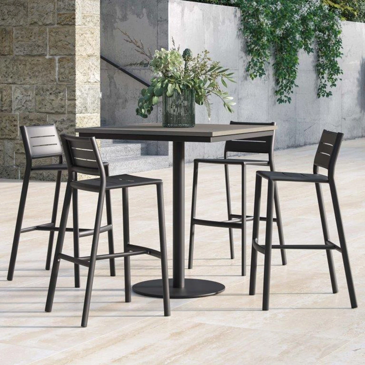 Oxford Garden Eiland Aluminum 4 Seat Bar Height Set - July 4th Sale - Good 'til The 8th! 2 Oxford Garden Eiland Aluminum 4 Seat Bar Height Set - July 4th Sale - Good 'til The 8th! - Image 2