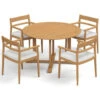 Oxford Garden Lido Teak 4 Seat Dining Set - Includes Cushions - July 4th Sale - Good 'til The 8th!