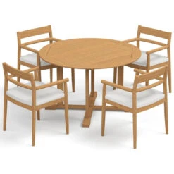 Oxford Garden Lido Teak 4 Seat Dining Set - Includes Cushions - July 4th Sale - Good 'til The 8th!