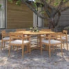 Oxford Garden Lido Teak 6 Seat Dining Set - Includes Cushions - July 4th Sale - Good 'til The 8th!
