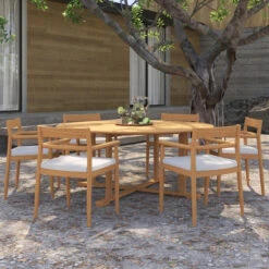 Oxford Garden Lido Teak 6 Seat Dining Set - Includes Cushions - July 4th Sale - Good 'til The 8th!